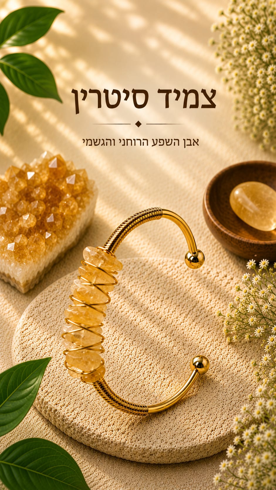 צמיד סיטרין צהוב-זהב — נשמיא