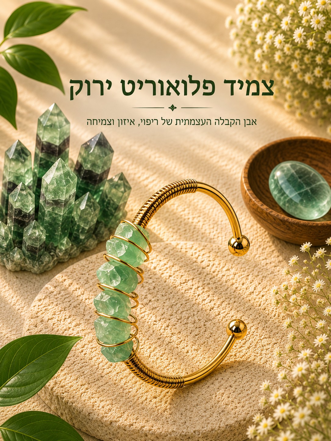 צמיד פלואוריט ירוק — נשמיא