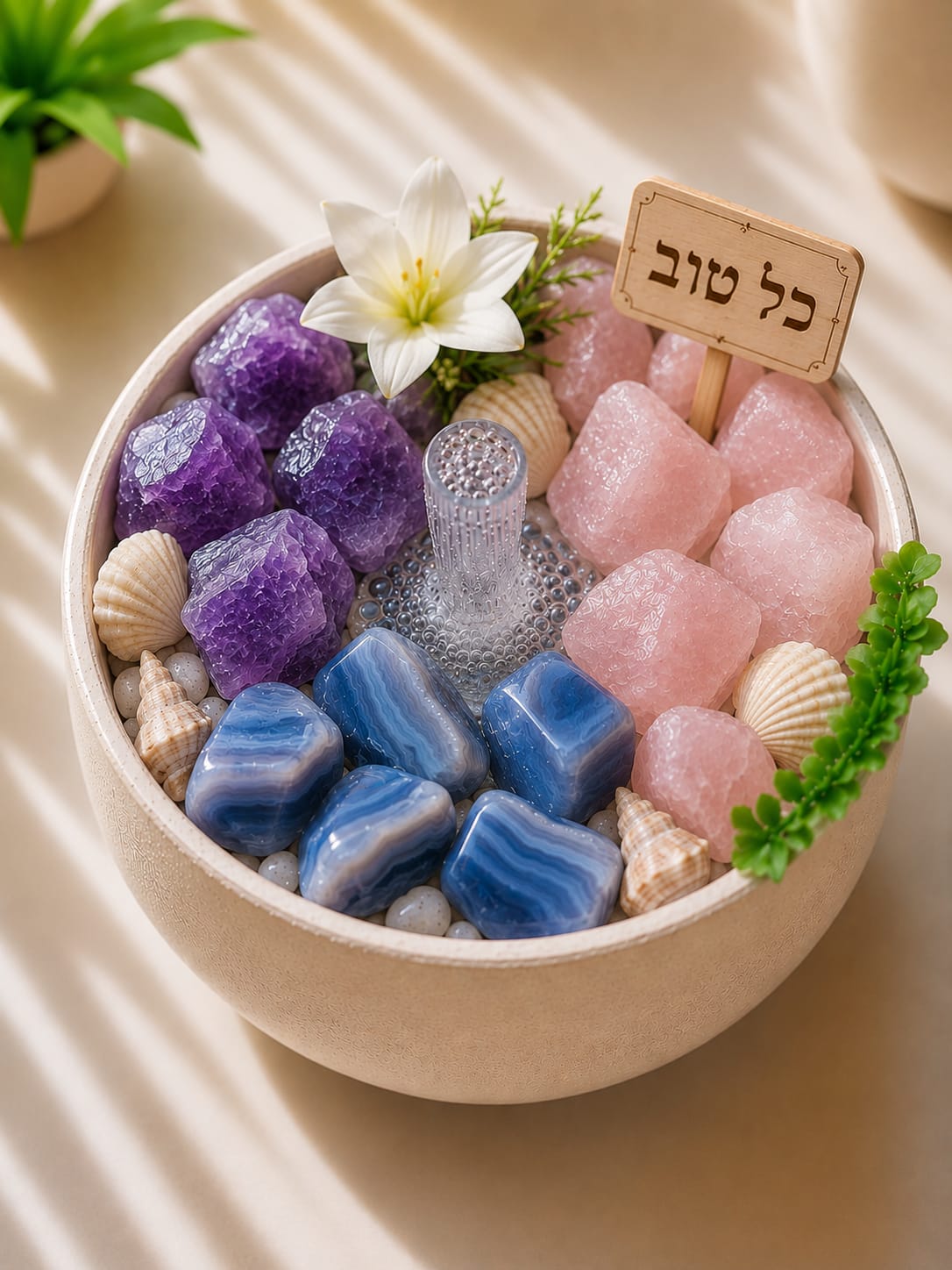 מזרקה בהתאמה אישית — בחרו עד 3 קריסטלים